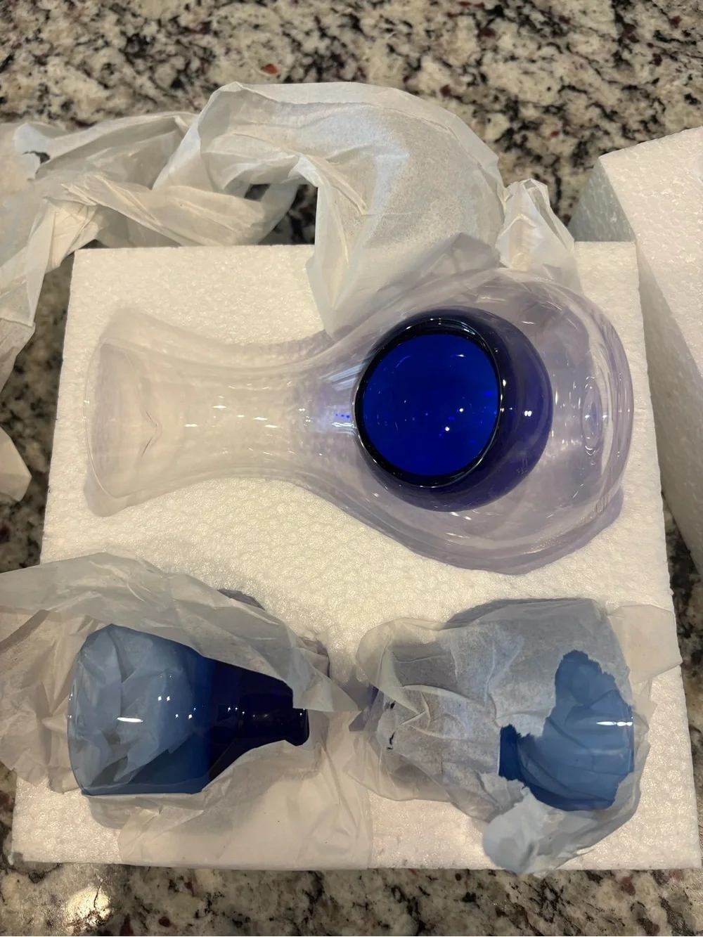 Ebros Japanese Traditional Toast Ceremony Blue Infused Glass Sake Set
